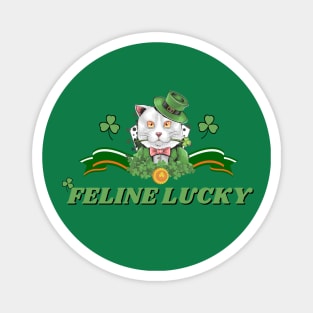 Feline Lucky for Saint Patrick's Day (MD23Val002d) Magnet